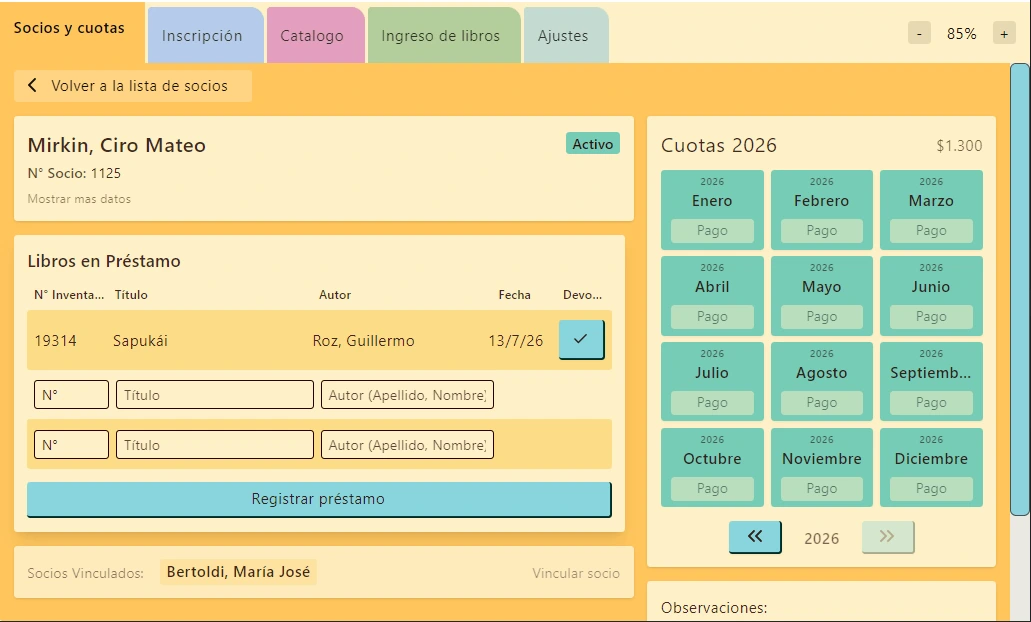 Captura de pantalla de Biblio - Sistema de gestion Bibliotecaria.