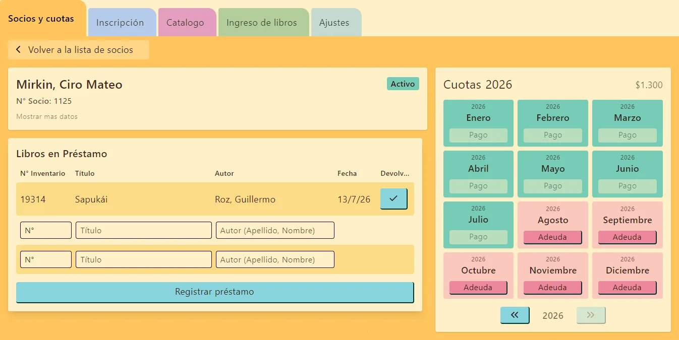 Biblio - Registro de prestamos